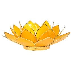 lotus sfeerlicht, lotus waxinelicht, lotusbloem geel, lotusbloem 3 de chakra, lotusbloem derde chakra geel,