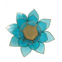 lotus sfeerlicht, lotus waxinelicht, lotusbloem lichtblauw, lotusbloem 5 de chakra, 