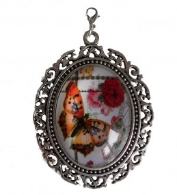 Los sieraad voor aan sjaal blad rood,