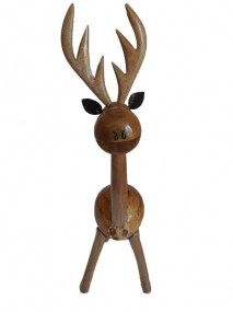 Spaarpot van kokosnoot en hout model eland.