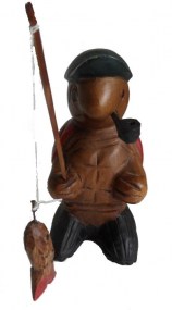 schildpad met hengel en pijp,