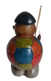 schildpad met hengel en pijp,