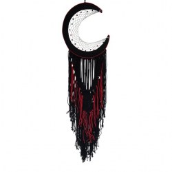 dromenvanger maan zwart rood, dreamcatcher maan rood zwart,