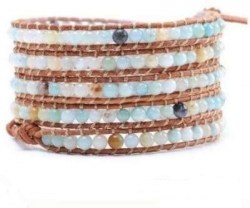 Prachtige wrap armband van agaat caramel kleur 5mm, handgeknoopte wikkel armband, handgeknoopte wrap armband,