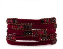 Prachtige wrap armband van agaat caramel kleur 5mm,