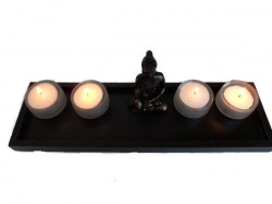 Boeddha met vier waxinelicht houders,
