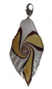 Los sieraad voor aan sjaal muranoglas blad diverse kleuren,