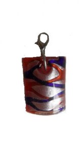 hanger muranoglas zilver rood blauw,